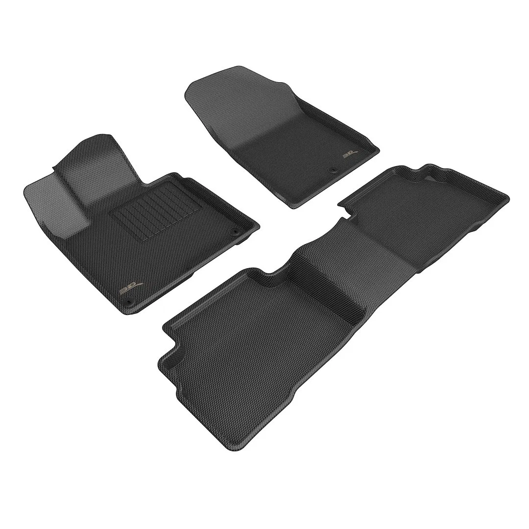 L1KA07501509 – 3D MATS/U-AC Floor Liner, Black Custom Fit Raised Edge Thermoplastic Rubber Of Carbon Fiber Texture 3 ...